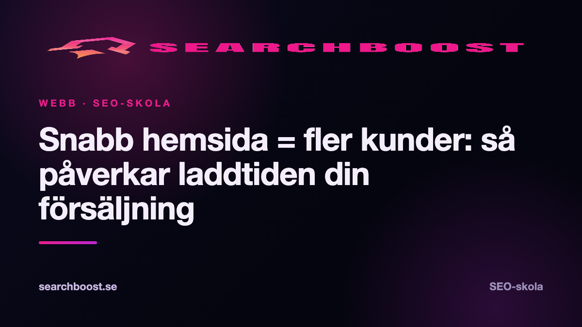 Snabb hemsida = fler kunder: så påverkar laddtiden din försäljning