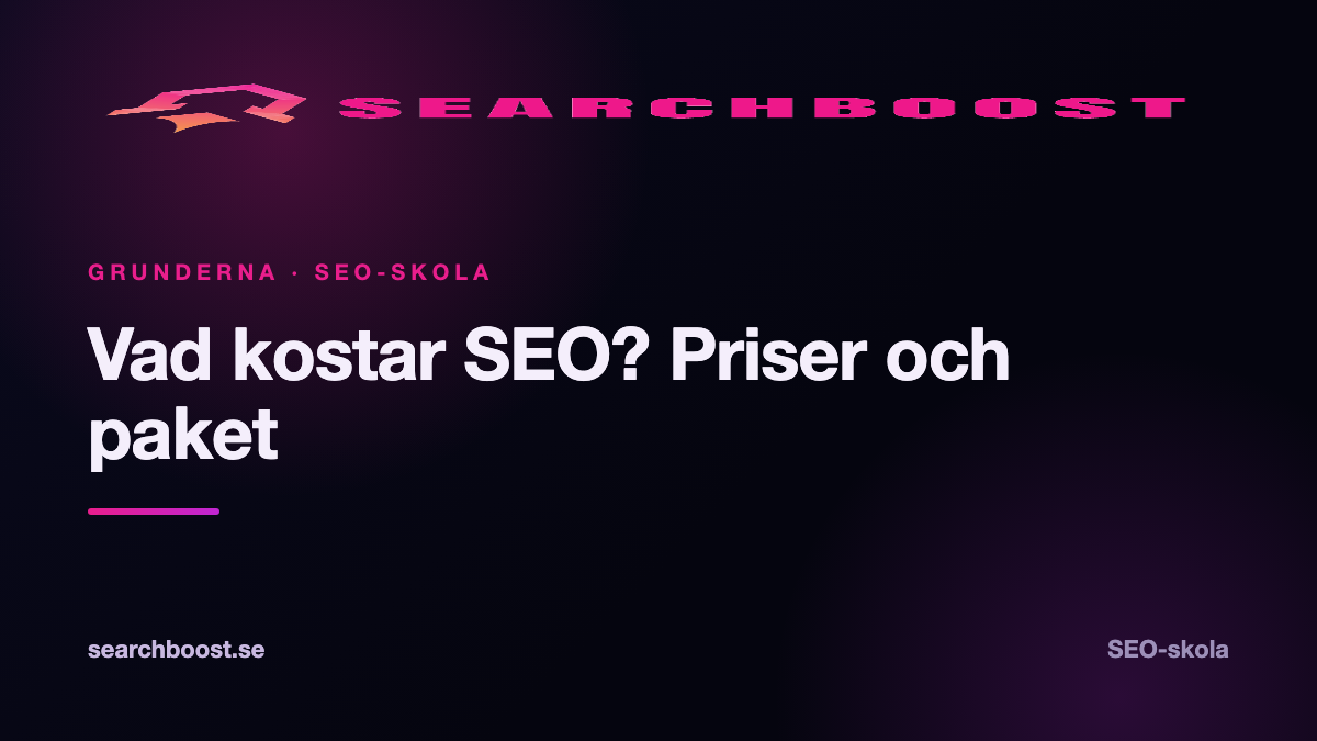 Vad kostar SEO? Priser och paket